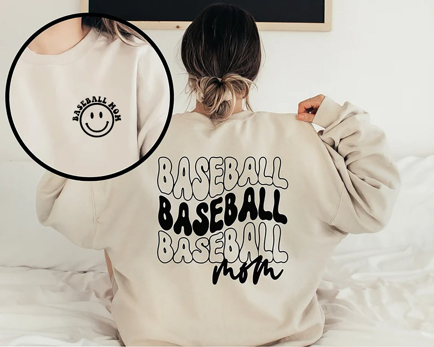 Retro Smiley Baseball Mom Shirts, Baseball Sweatshirt, Game Day Baseball, Cute Baseball Sweatshirt, Baseball Mom Life Shirt, Mom Sweatshirt