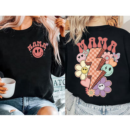 Retro Smiley Mama Shirt, Mom Shirt for Mom for Mother's Day, Funny Mom Shirt, Mama Tshirt, Mama Smiley Tee, Retro Mama Shirt, Birthday Mama