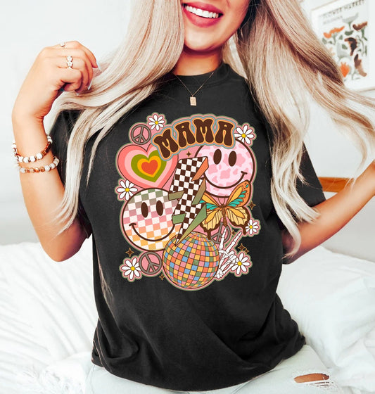 Retro Smiley Mama Shirt, Mom Shirt for mom for Mother's Day, Funny Mom Shirt, Mama T shirt, Mama Smiley Tee, Mama Tees, funny mom shirt