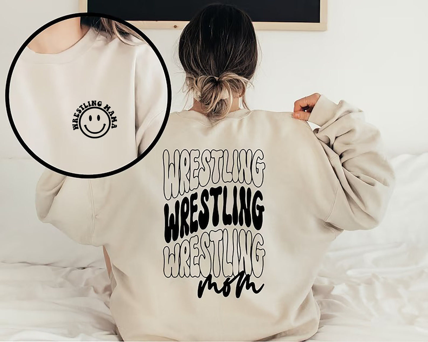 Retro Smiley Wrestling Mom Sweatshirt, Wrestling Mom Shirt, Game Day Wrestling, Wrestling Sweatshirt, Wrestling Mom Gift, Mom Sweatshirt