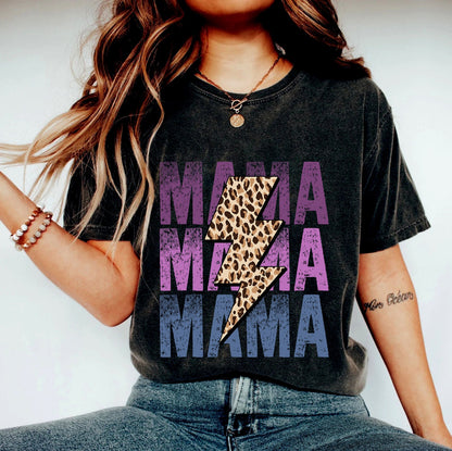 Retro Vintage Mama Shirt, Leopard Mama Tee, Mom Life Shirt, Girl Mama Shirt, Motherhood Shirt, Cute Mom Shirt, Mother's Day Mama T-shirt