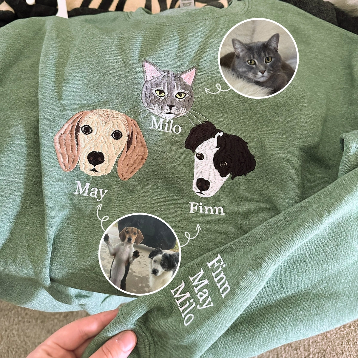Rhodesian Ridgeback Sweatshirt or Hoodie, Custom Embroidered Gift from Photo Name