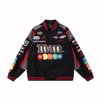 Unisex Baseball Jacket Men American Spring Autumn High Street Bomber Jacket Korean Fashion Varsity Bombers Racing couple Coats