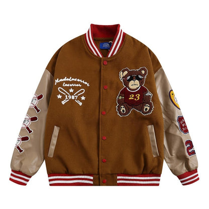 Streetwear lettera ricamo giacca moto uomo Chaquetas Hombre Hip Hop Vintage cotone coppie primavera giacca da Baseball Unisex
