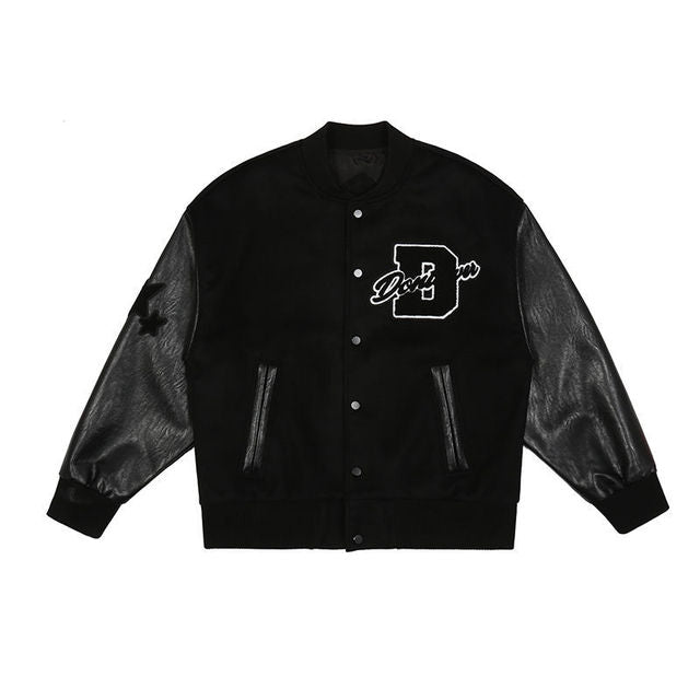 Streetwear lettera ricamo giacca moto uomo Chaquetas Hombre Hip Hop Vintage cotone coppie primavera giacca da Baseball Unisex