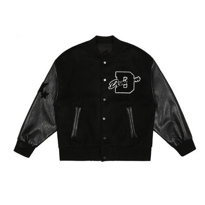 Streetwear lettera ricamo giacca moto uomo Chaquetas Hombre Hip Hop Vintage cotone coppie primavera giacca da Baseball Unisex