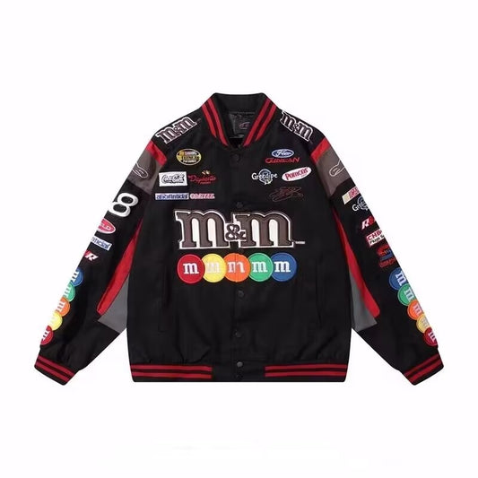 Streetwear lettera ricamo giacca moto uomo Chaquetas Hombre Hip Hop Vintage cotone coppie primavera giacca da Baseball Unisex