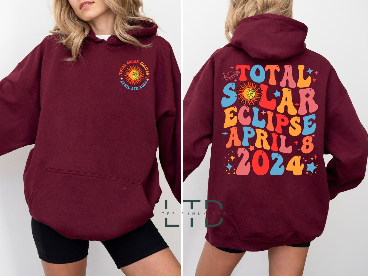 Solar Eclipse 2024 Shirt, Gift for Eclipse Lover, Eclipse Event 2024 Shirt, April 8th 2024 Shirt, Celestial Shirt, Double-Sided Shirt