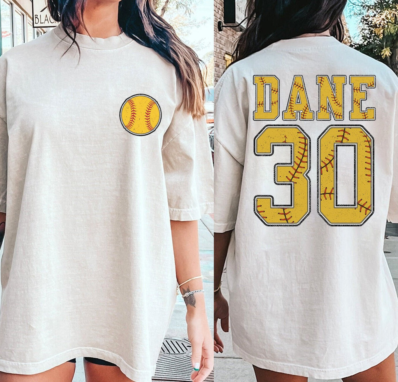 Softballskjorte med brugerdefineret nummer og navn, sportstrøje, softball-mor-t-shirts, brugerdefinerede softballgaver, softball-holdskjorte