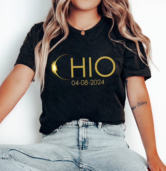 Solar Eclipse Ohio Shirt 2024, Gift For Eclipse Lover, Eclipse Event Souvenir Gift, Celestial Shirt, Astrology Tee, Eclipse Ohio Shirt