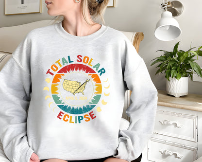 Solar Eclipse Sweatshirt, Lunar Eclipse Tshirt, 2024 America Path of Totality, April 8th 2024 Total Solar Eclipse Matching Family Shirts