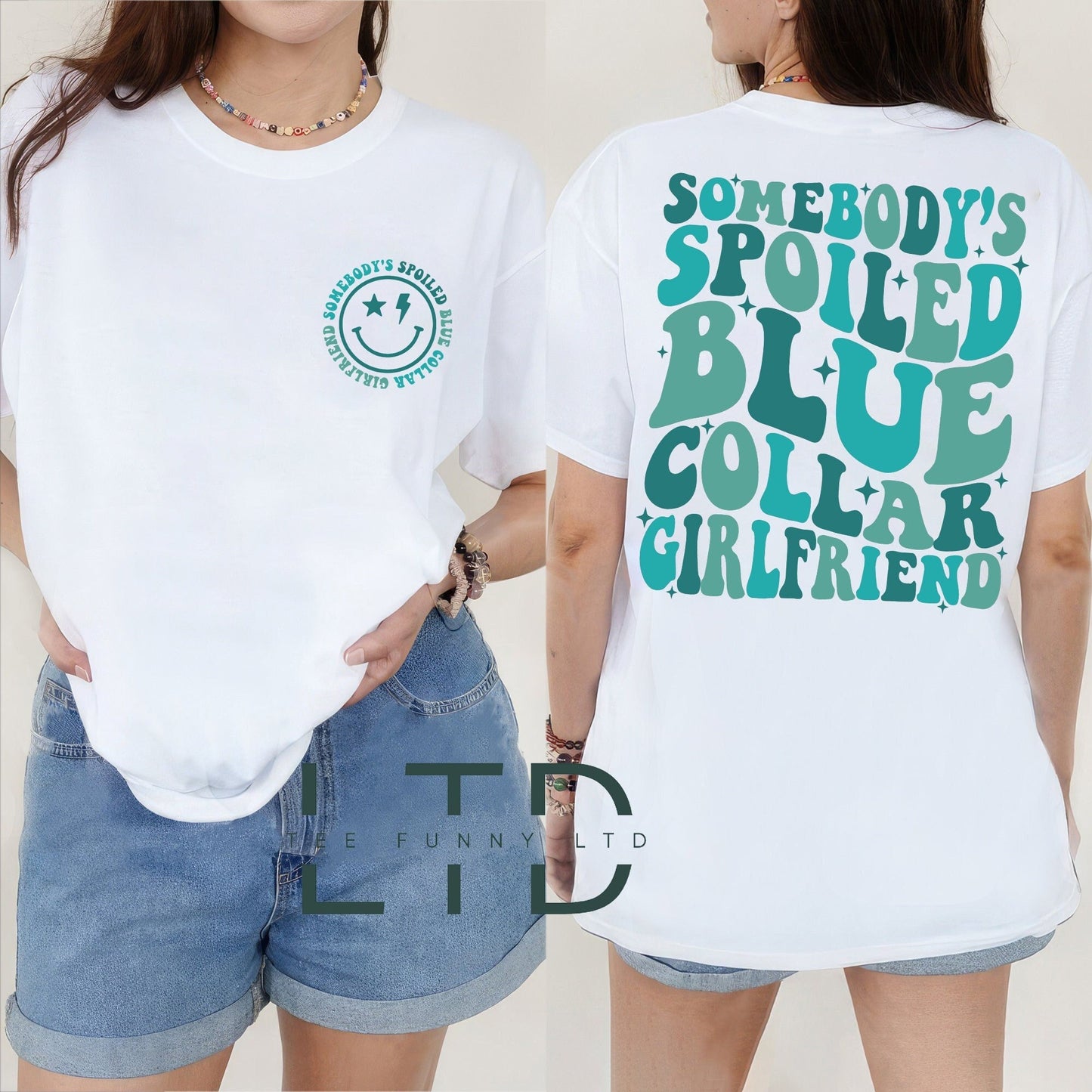 Somebody's Spoiled Blue Collar Girlfriend Shirt, Girlfriend Shirt, Spoiled Girlfriend Tee, Gift for Girlfriend Shirt, Blue Collar Love