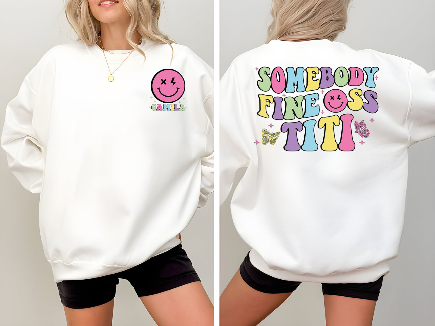 Somebody's fineass Titi Sweatshirt, Personalized Titi Shirt, Custom Titi Name Shirt, Best Auntie Shirt, Gift For Aunt, Titi Gift,Cool Titis