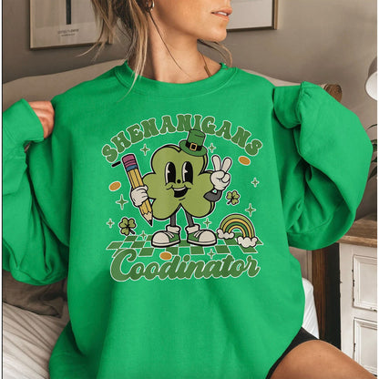 St. Patrick's Day Teacher Sweatshirt  Teacher St. Patrick  Shenanigans Coordinator  Retro St. Patrick  One Lucky Teacher  Teacher Gift