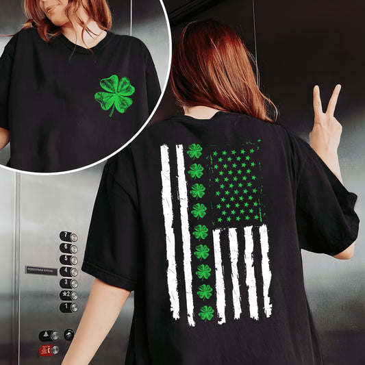 St. Patrick's Day American Flag Hoodie and Sweatshirt, Saint Patrick's Day Shirt, Irish Shirt, USA Flag Shirt