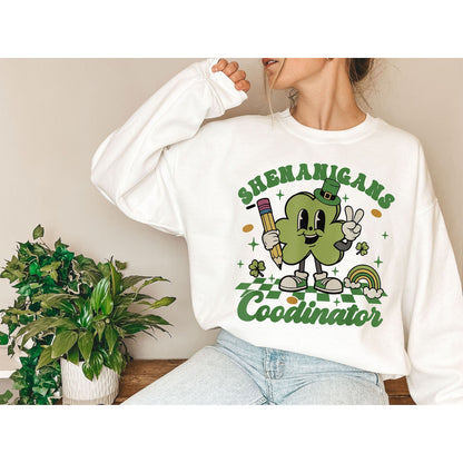 St. Patrick's Day Teacher Sweatshirt  Teacher St. Patrick  Shenanigans Coordinator  Retro St. Patrick  One Lucky Teacher  Teacher Gift