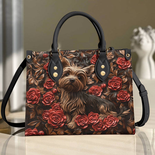 Yorkie Leather Bag Midnight Rose