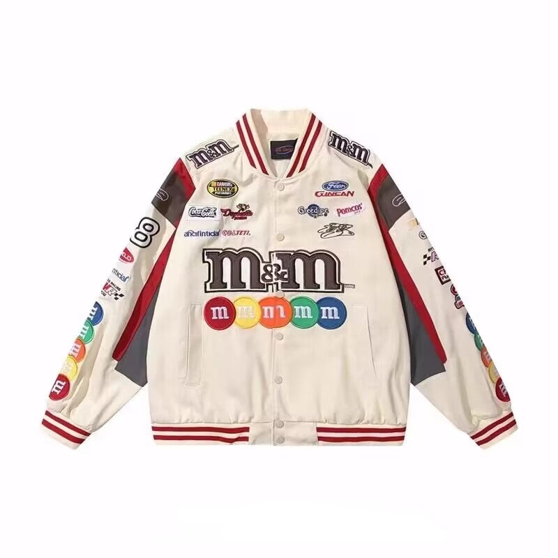 Streetwear lettera ricamo giacca moto uomo Chaquetas Hombre Hip Hop Vintage cotone coppie primavera giacca da Baseball Unisex