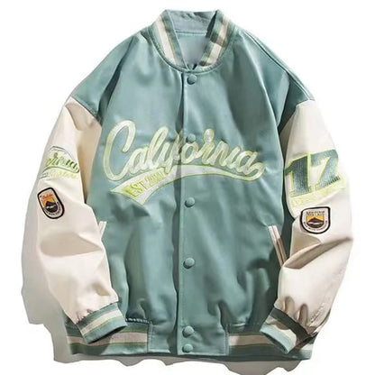 Bróidnéireacht Píolótach Baseball Jacket Fir Hip-Hop Streetwear PU Leathar Varsity Buamadóir Jacket Mná 2023 Nua Harajuku Cótaí Scaoilte