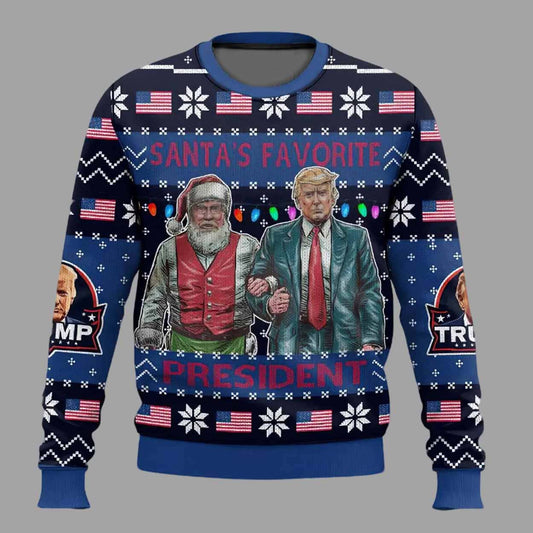 Santa’s Favorite President Trump Ugly Christmas Sweater