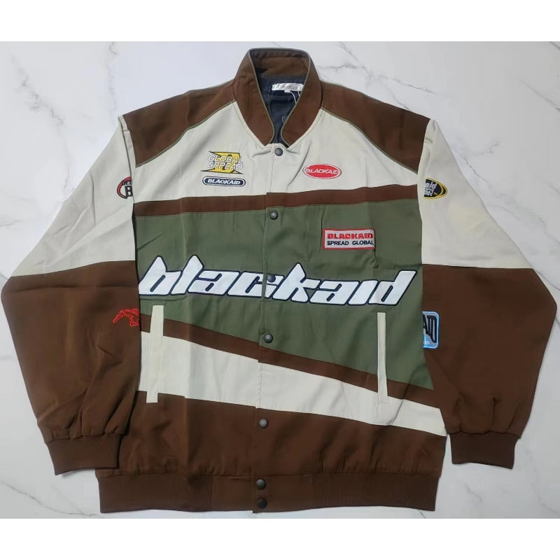 Streetwear lettera ricamo giacca moto uomo Chaquetas Hombre Hip Hop Vintage cotone coppie primavera giacca da Baseball Unisex