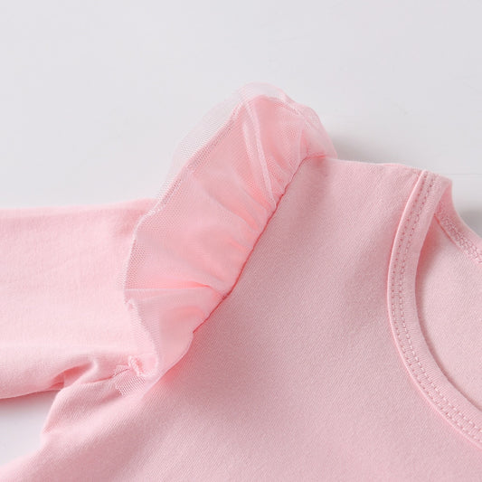 Kids Unicorn Cartoon T Shirt Girls Clothes Long Sleeve Tee Spring Casual Wear Tops Toddlers Pink Tees Children Clothing