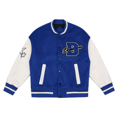 Streetwear lettera ricamo giacca moto uomo Chaquetas Hombre Hip Hop Vintage cotone coppie primavera giacca da Baseball Unisex