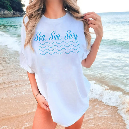 Sea Sun Surf Tshirt, Minimal Waves Shirt, Beach Shirt, Ocean tee, Boating gear, Summer Tee, summer Unisex shirt, beach t shirt, family gift
