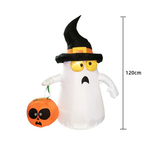 2.4m Big Halloween Inflatable Ghost Holding Pumpkin Street Signs Decoration Tricks or Treats Halloween