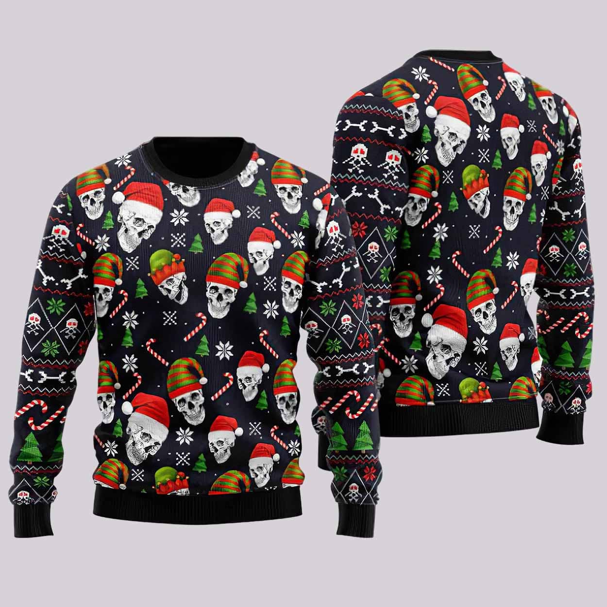 Skull Face Ugly Christmas Sweater