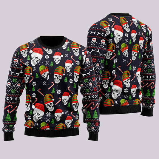 Skull Face Ugly Christmas Sweater