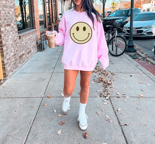Smiley Face Sweatshirt Preppy Sweatshirt Preppy Clothes VSCO Sweatshirt Y2K Sweatshirt Lightning Bolt Sweatshirt Smiley , trending gift