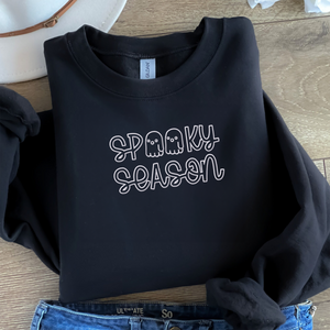 Spooky Season Crewneck Embroidered Halloween Sweatshirt, Hoodie