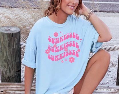 Sunkissed Summer Tshirt, Unisex Beach Tee, Sunshine Pink Sunkissed Tshirt, Summer t-shirt, Summer Tee, summer Unisex shirt, Beatch shirt