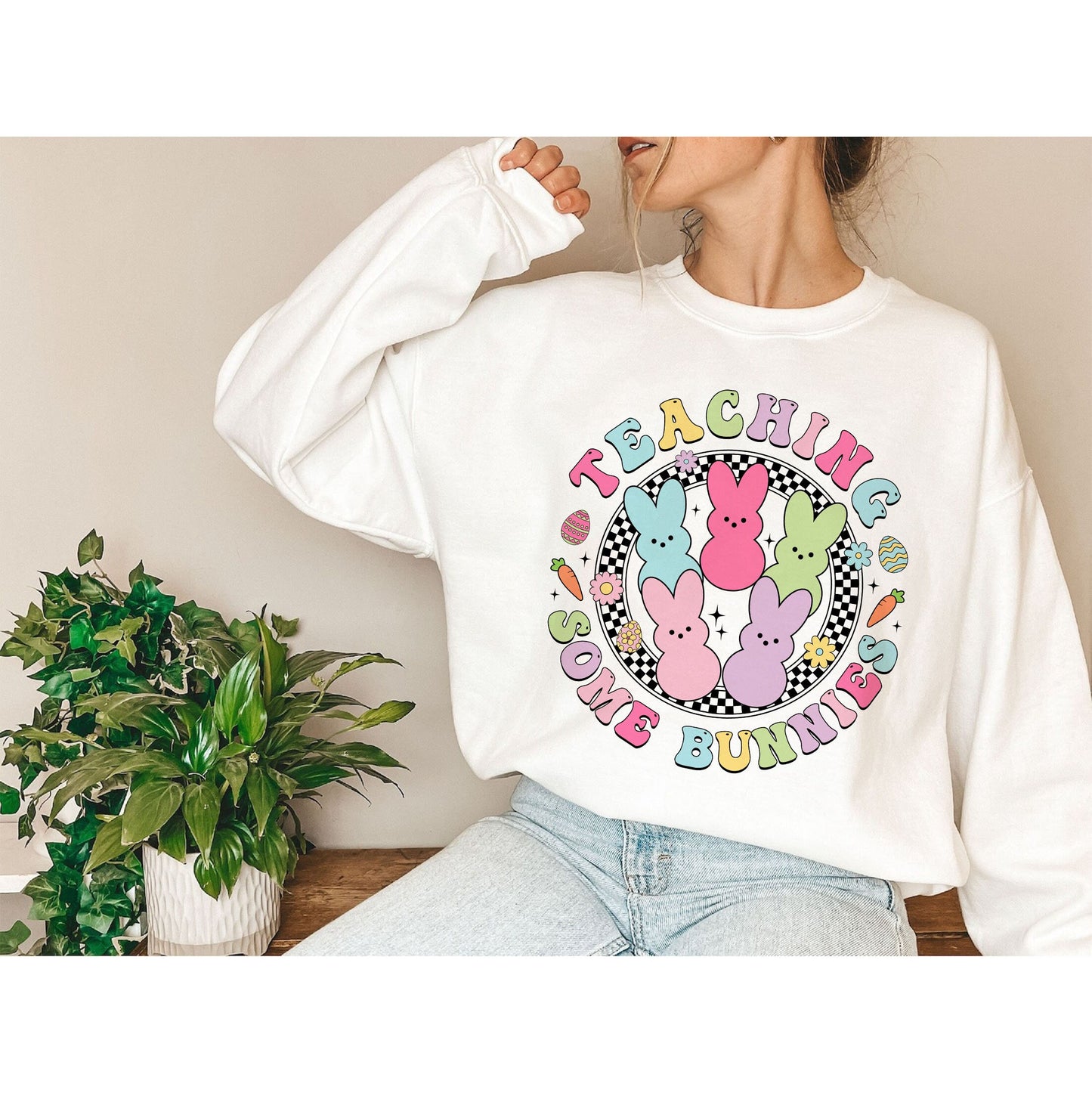 Teaching Some Bunnies Sweatshirt, Teacher Bunny Easter t-shirt, Easter Teacher Tee, Easter Teacher Shirt, Easter, Easter Gift For Teachers