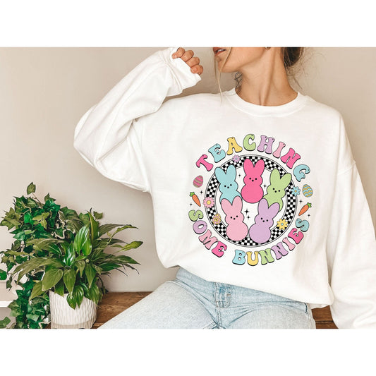 Teaching Some Bunnies Sweatshirt, Teacher Bunny Easter t-shirt, Easter Teacher Tee, Easter Teacher Shirt, Easter, Easter Gift For Teachers