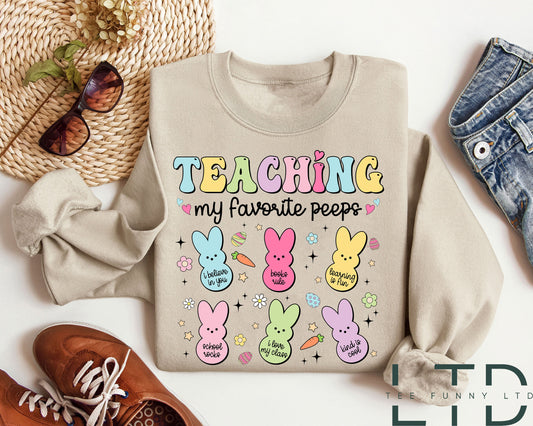 Teaching My Favorite Peeps, Egg - Cellent Teacher Shirt, Teachers Easter Shirt,Easter Teacher Gift,  Easter Day Teacher Bunny, Teacher Life