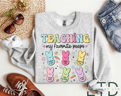 Teaching My Favorite Peeps, Egg - Cellent Teacher Shirt, Teachers Easter Shirt,Easter Teacher Gift,  Easter Day Teacher Bunny, Teacher Life