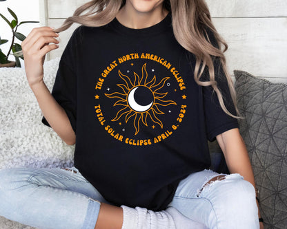 The Great North American Total Solar Eclipse April 8 2024 Shirt, Solar Eclipse 2024 Shirt, Solar Eclipse Astronomy Shirt, Eclipse Event Tee