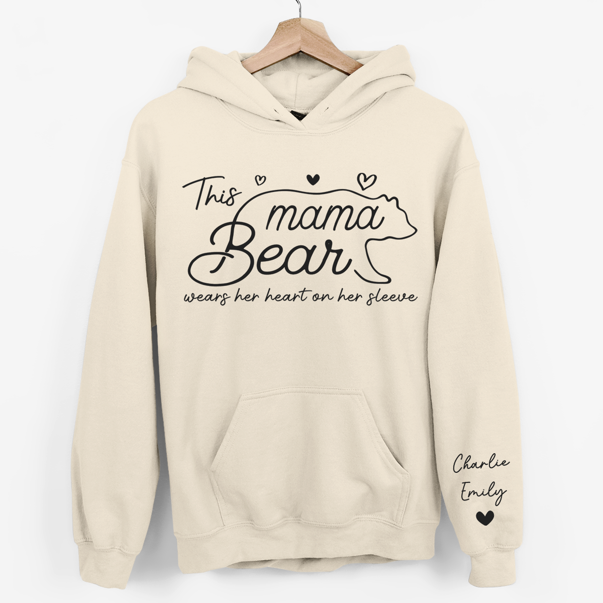 This Mama Bear Wears Her Heart On Her Sleeve Sweatshirt, Gift For Mom