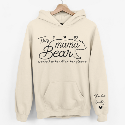 This Mama Bear Wears Her Heart On Her Sleeve Sweatshirt, Gift For Mom