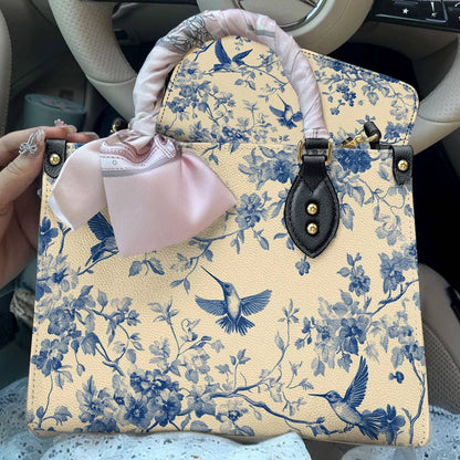 Hummingbird Leather Bag Chiffon Sky
