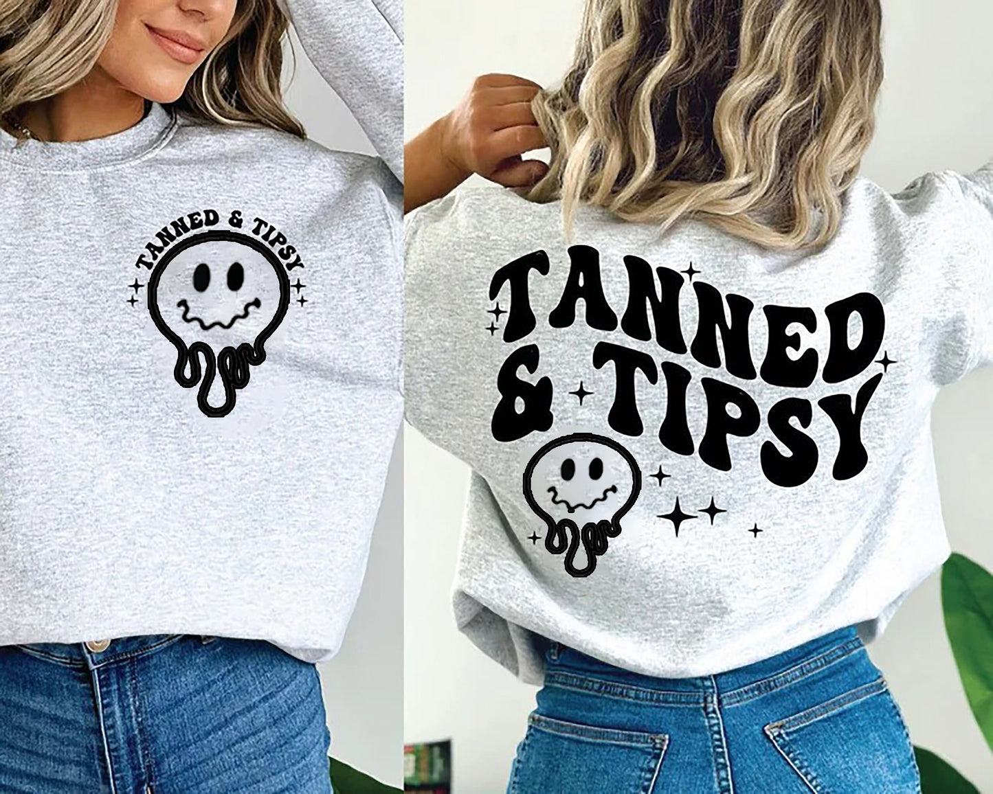 Tanned And Tipsy Shirt, Trendy Smile Shirt, Summer Tee, Pink Tanned And Tipsy Shirt, Teal Tanned And Tipsy Shirt, Trending Shirt, Happy Face