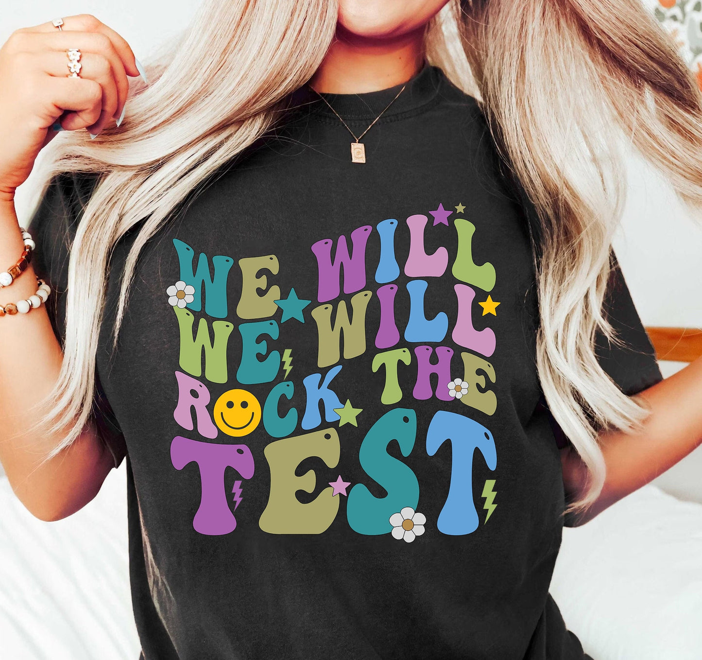 Teacher T-shirt Test Day, We Will Rock The Test Shirt, Test Day Shirt, Staar Test Squad, State Testing, School Test, Teacher Graduation Gift