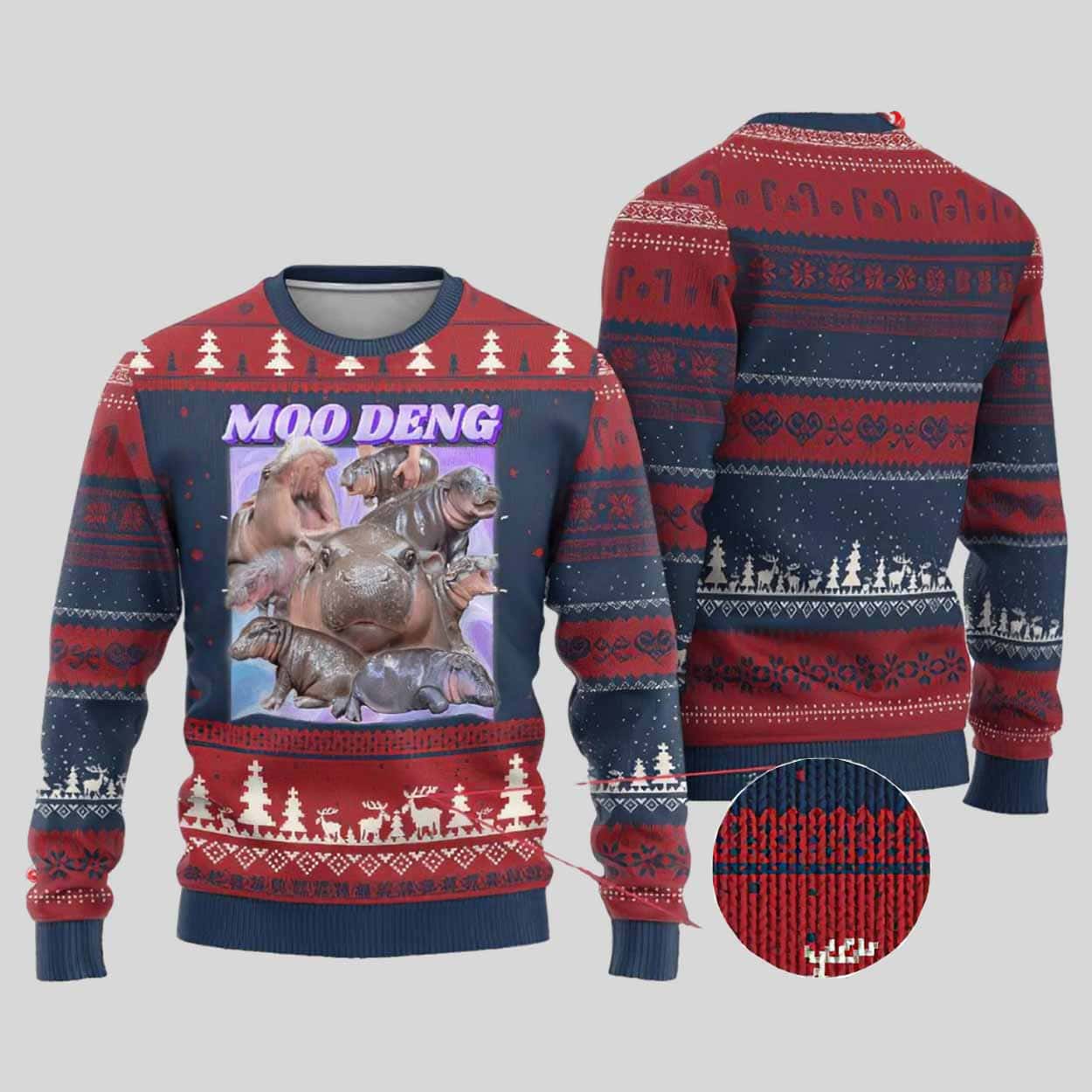 The Famous Cute Pygmy Hippopotamus Ugly Christmas Sweater
