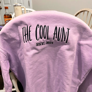 The Cool Aunt Sweatshirt with Custom Est Year, Personalized Gift for Aunt with Embroidered