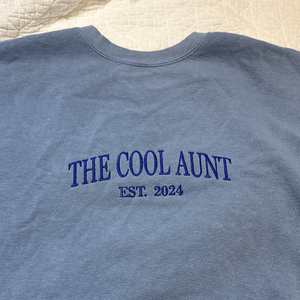 The Cool Aunt Sweatshirt with Custom Est Year, Personalized Gift for Aunt with Embroidered