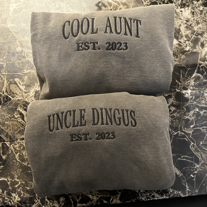 The Cool Aunt Sweatshirt with Custom Est Year, Personalized Gift for Aunt with Embroidered