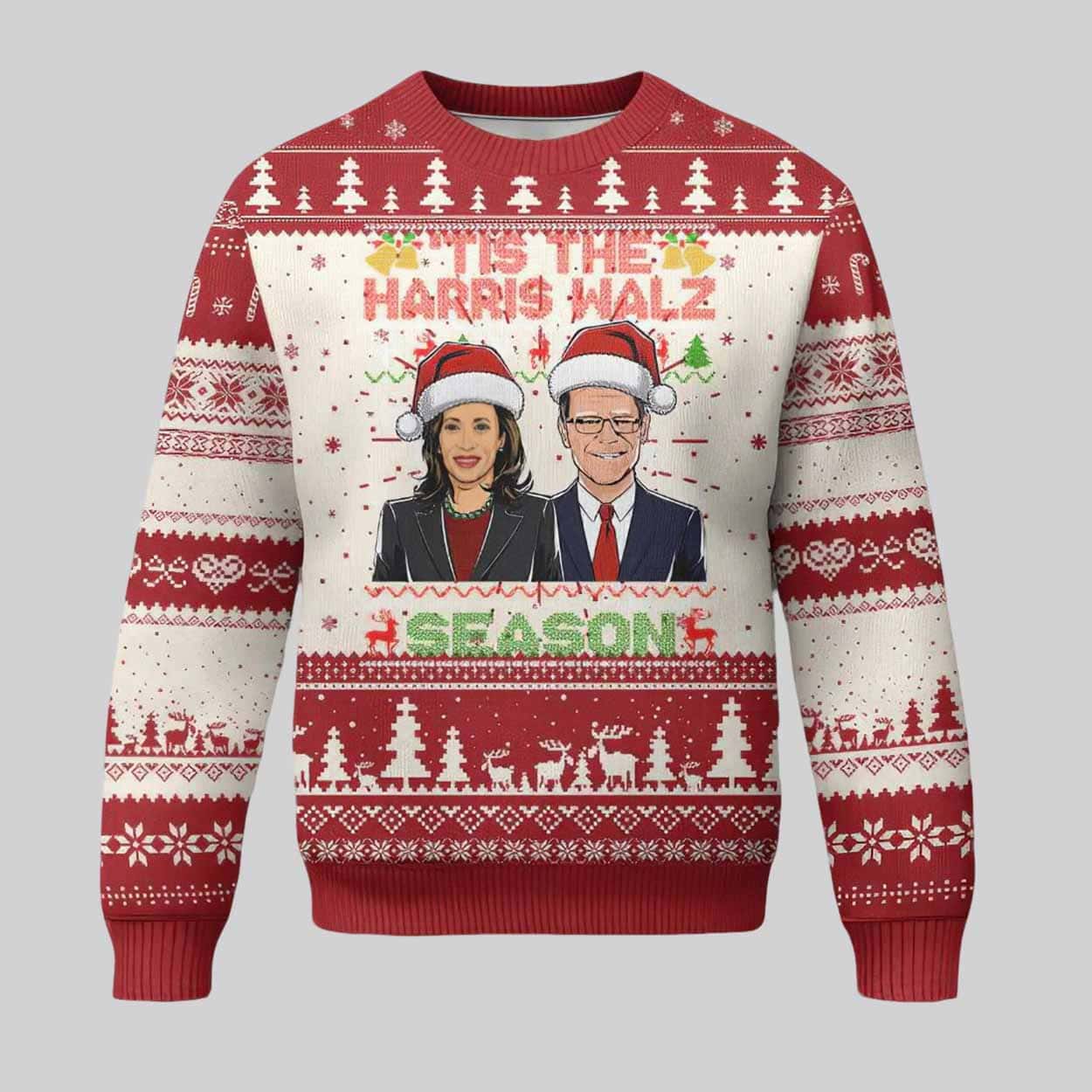 Tis The Harris Walz Season Ugly Christmas Sweater