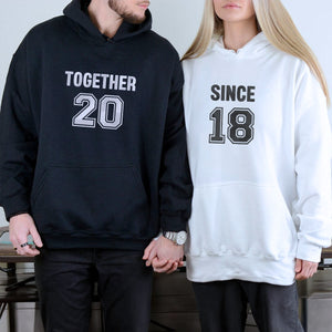 Together Since Hoodies or Sweatshirts, Custom Embroidered Valentine Gift For Girlfriend Boyfriend